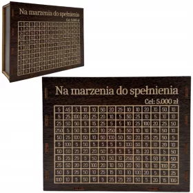   SKRIVNOSTNA SKRINJICA Z GRAVIRANIMI TABELAMI ZA VARČEVANJE - IDEALNO DARILIO ZA MOTIVACIJO IN CILJE