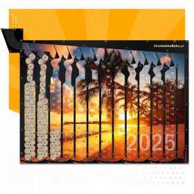   Koledar 2025 Skarbonka XL z Različnimi Pogledi na Pokrajine in Avtomatskim Dvigom