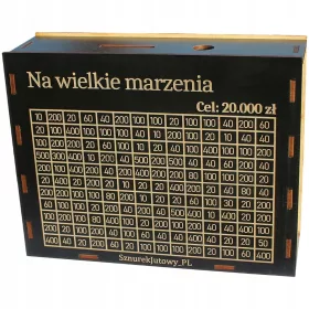   Skarbonka za varčevanje z graviranjem Črna - Motivacijsko darilo za uresničitev velikih sanj