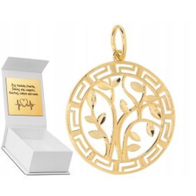 ZLATA OBESNAK ROŽE V KROGU 585 14K DARILNO GRAVIRANJE