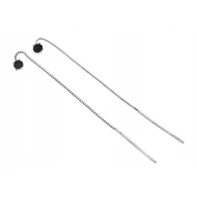  Uhani iz srebra 925 s črnim kamnom za vsakodnevno darilo