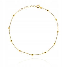   Zlata gležnjaška verižica s diamantnimi kroglicami pr. 585