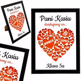   Darilo za učitelja - Kolorirana srčna okrasna slika - Idealno darilo za učitelja