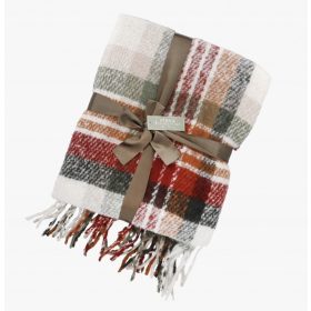   Krasna dekorativna odeja s karirastim vzorcem in okrasnimi resicami, primerna za zimo, jesen ter praznično obdobje. Ta čudovit koc je odlično darilo za ljubljene, saj združuje klasičen dizajn s sodobn