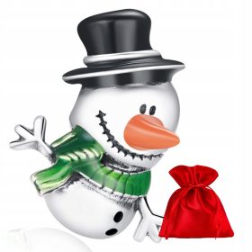 Srebrni obesek Snežak v klobuku s perlo iz srebra 925