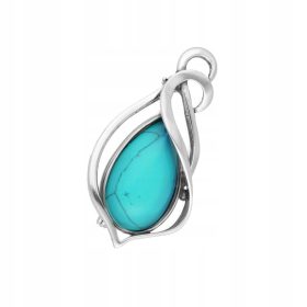 Broska s turkizom in oksidiranim srebrom