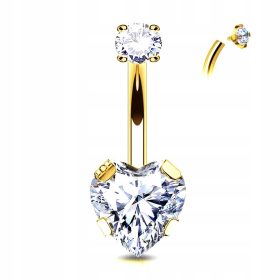 ZLATI TITANOVI PIERCING SRČEK 1.6/10/5/8