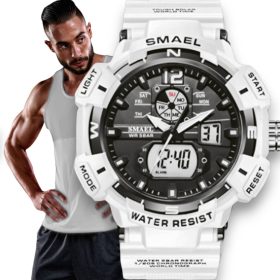 MODNA MOŠKA ŠPORTNA URA SMAEL STOPALKA BUDILKA VODOODPORNA