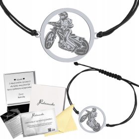   Srebrna Speedway Zapestnica Speedway z Vrvico Darilni Nakit z Brezplačnim Graviranjem
