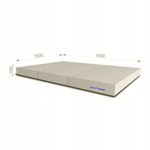 Gimnastična vzmetnica za vadbo Comet 150x100x10 tridelna siva