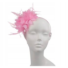   udovit roza trak za lase s fascinatorjem cvetja boho poročni banket