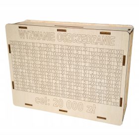   GRAVIRANA SKRINJICA ZA PRIHRANEK IZZIV DARILNIK + LASTNA GRAVURA ROJSTNI DAN