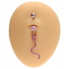   Elegantni srebrni piercing s čudovitim roza cirkonijem in dolgim 6x38 mm dodatkom v obliki uhanov za popek. Izdelan iz visoko kakovostnega srebra AG 925, ta uhan bo zagotovo pritegnil pozornost. Banan