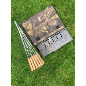    Mangal kovček za žar za 6 šamponov. Zložljiv karbon. Konice vključene