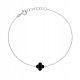 Srebrna zapestnica s črnim oniksom in deteljico PR.925, 19 cm