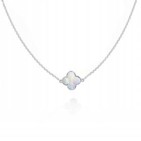  Ogrlica iz srebrne deteljice, biser PR.925, 40 cm