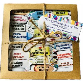   Dia učiteljev sladki fudge s posebnim tiskom, ki opisuje in razveseljuje učitelje