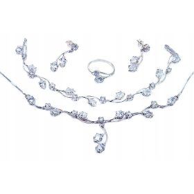 Elegantni Komplet Srebrnega Nakita z Cirkonijem