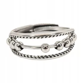   SREBRNI PRSTAN z gibljivimi kroglicami - kirurško jeklo, eleganten nakit kot popolno darilo