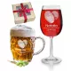 POROČNO DARIL0 ZA NOV PAR - KOMPLET KIELISKA ZA VINO IN KUFLA ZA PIVO