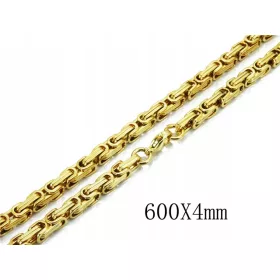   Moška verižica iz kirurškega jekla, z zlatim kraljevskim vzorcem, 60 cm, 4 mm