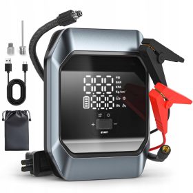   IHOMARA 2-v-1 Zaganjalnik s Powerbankom 3000A, Kompresorjem 160PSI, in LED Svetilko