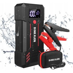   DINKALEN Močna baterija 23800mAh zaganjalnik za avto s svetilko LED Črna