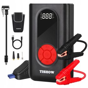   TISHOW 4v1 Powerbank s kompresorjem 1600A 12V Starthilfe 150PSI LED USB