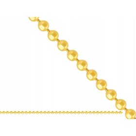   Zlata veriga s kroglicami iz 585 zlata, modno tkanje, gladke kroglice, 45 cm ogrlica