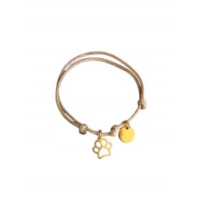   PSIČKA Zapestnica z Ggravuro Z IMENOM PSIČKA, ZLATA, Vgravirana Vrvica