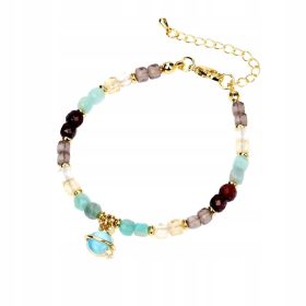  Bracelet with Citrine, Pomegranate, and Amazonite, NATURAL STONE