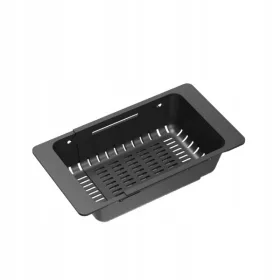   Kernau KPB 01 Teleskopska črna zbiralna košara s prilagodljivo širino 32-46 cm