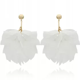  Viseči uhani z belimi svilenimi rožicami