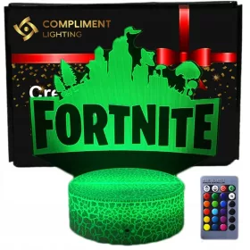 3D USB LED nočna lučka s pilotom in Fortnite motivom