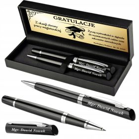   Eleganten set za darilo učiteljem Svinčnik in kemični svinčnik v etuiju s posvetilom
