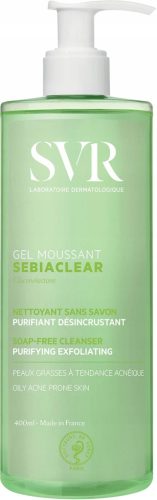 SVR SEBIACLEAR Gel Moussant - Nežni čistilni gel za mastno in aknasto kožo, 400 ml