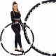  Hula hoop s kroglicami Springos 85 cm črn