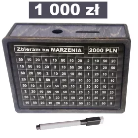   Skarbonka za osebno hrambo Vintage Chart Personalizacija 1.000 PLN kot DARIL