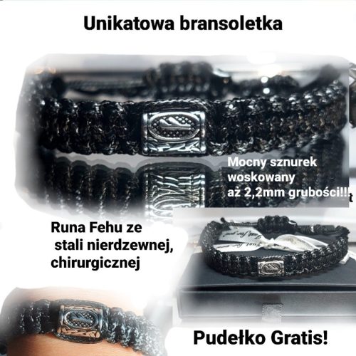  ZAPESTNICA Z RUNAMI FEHU, JEKLO, MAKRAME VRVICA, IZDELANA NA VELIKOST ALI ŠIRINE 18 cm ZADETI