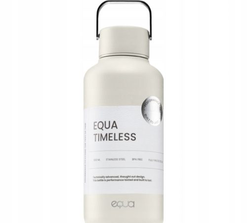 Equa Timeless 600 ml bela steklenica za vodo iz nerjavečega jekla