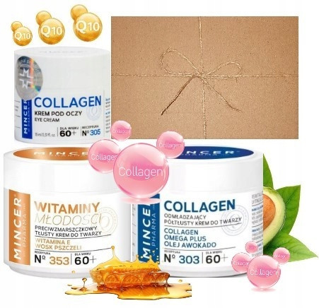 Komplet regenerativnih krem za obraz 60+, Mincer Pharma, s kolagenom