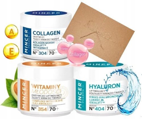 Mincer Pharma Darilni Set Krem 70+: Kolagen, Hialuron in Vitamini Mladih