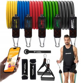 Resistance Bands Set for Exercise 100 kg + E-Book