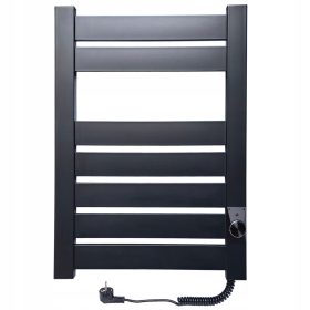   Električni kopalniški radiator s črno lestvijo, 400W, dimenzije 66x50 cm