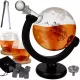WHISKY SET GLOBUS CARAFE 4 STEKLA GRAVIRANA