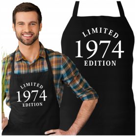   Fartuch za 50. rojstni dan OMEJENA IZDAJA 1974 s poljubnim DATUMOM