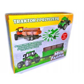 Mini kmetijski traktor 3v1 s prikolico in kmetijskimi stroji