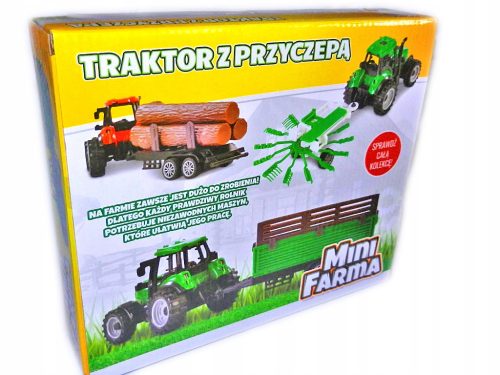 Mini kmetijski traktor 3v1 s prikolico in kmetijskimi stroji