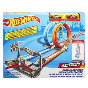   Hot Wheels Dvojna zanka dirkalna steza 2v1 set 4 metri 2 otroška avtomobila