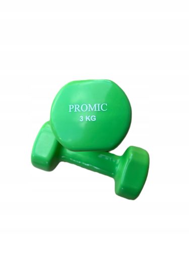 Set uteži 6KG, litoželezne v gumi, zelene PROMIC 2X3kg